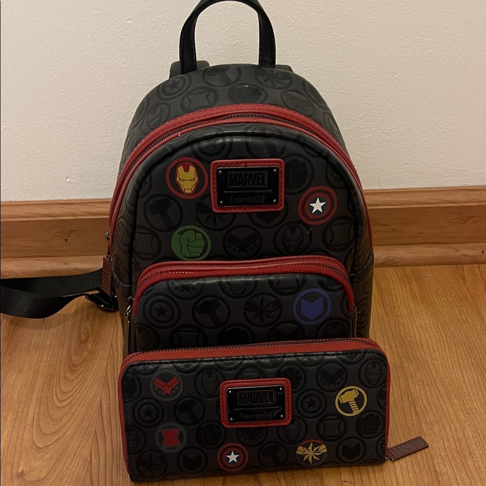 Loungefly Marvel Black and Red Backpack